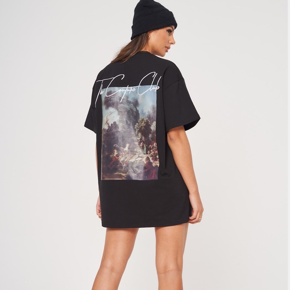The Couture Club oversized t-shirt dress with graphic print in black